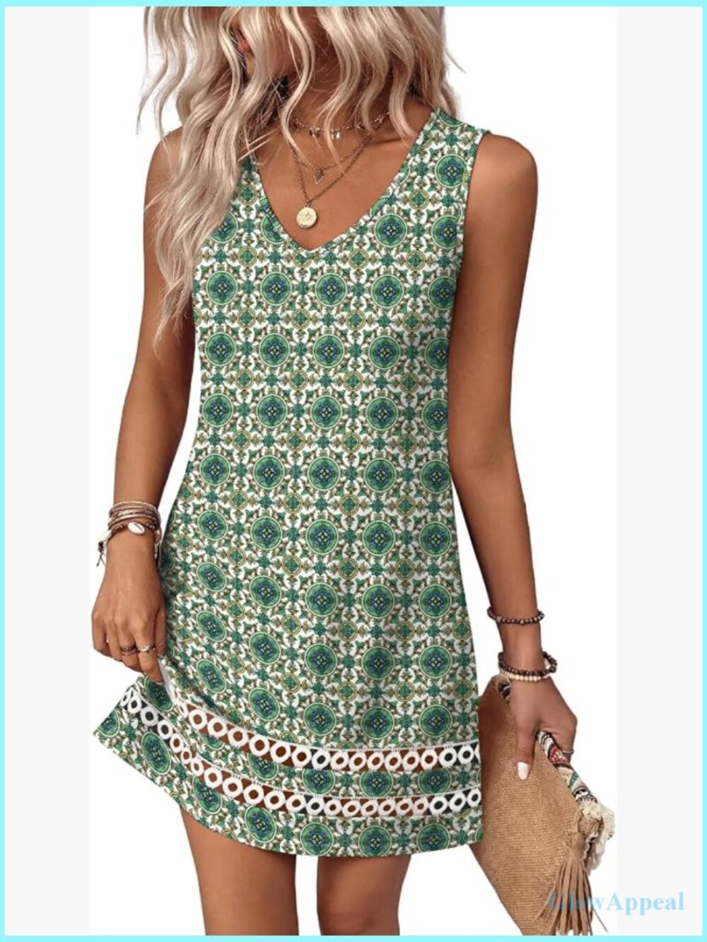 V-Neck Sleeveless Lace Boho Dress - Elegant Summer Maxi